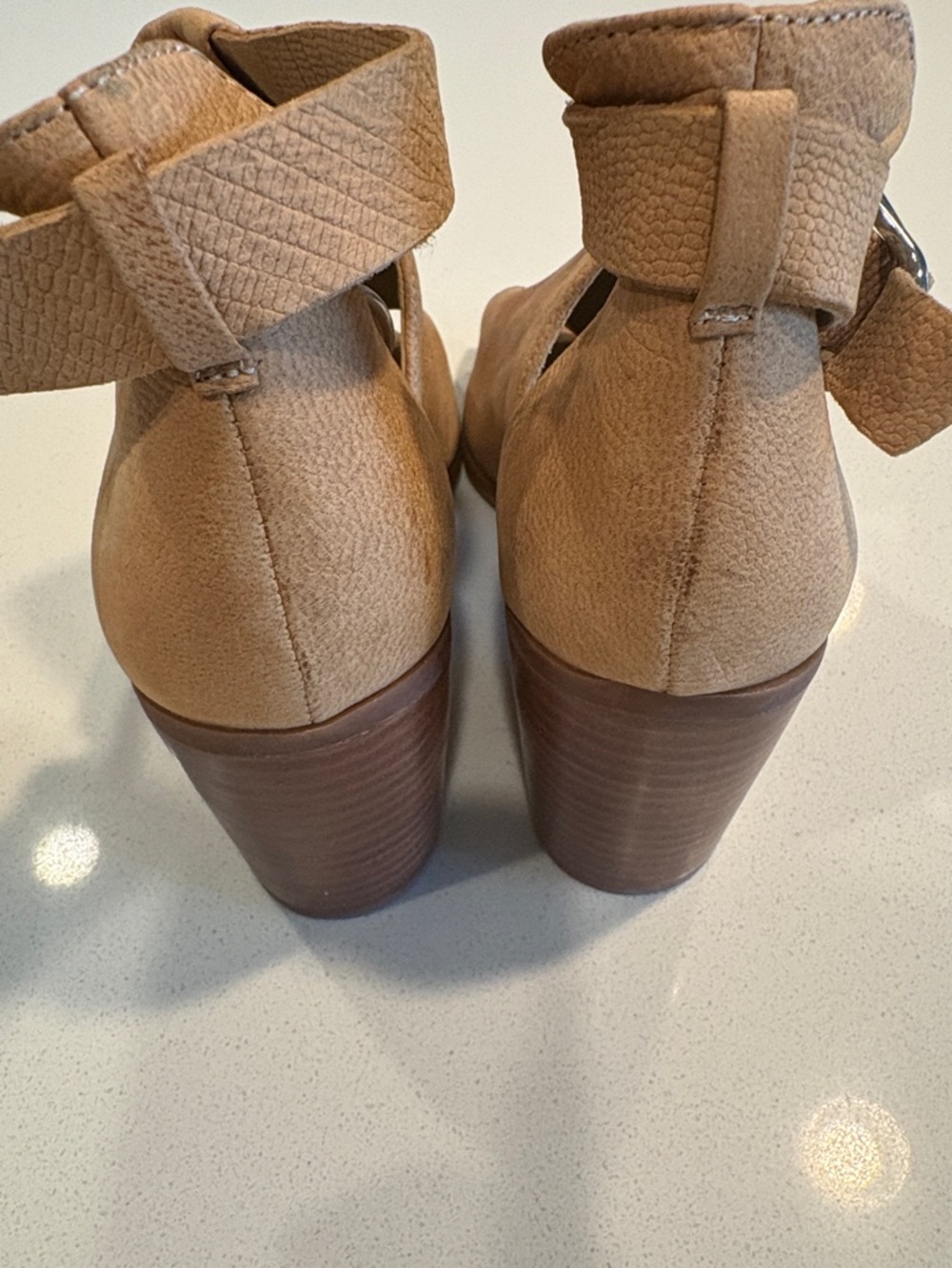 Sole Society Tan Open-Toe Leather Ankle-Strap Mules - Picture 10 of 17
